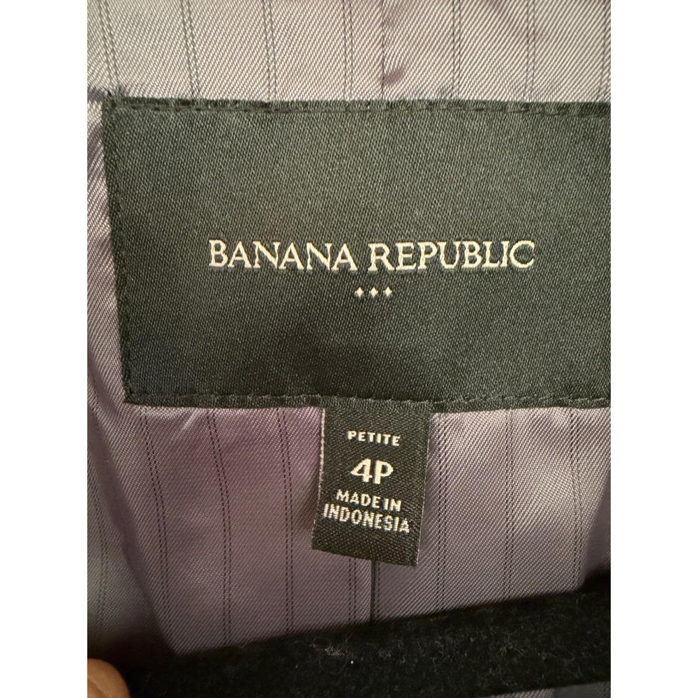 Banana Republic Womens Black Single Button Tailored Blazer Jacket Petite 4P - Picture 2 of 6